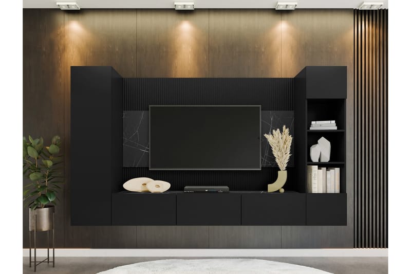Bernice Tv-Skap 260x38 cm - Svart - Møbler - Mediamøbel & tv møbel - TV-skap
