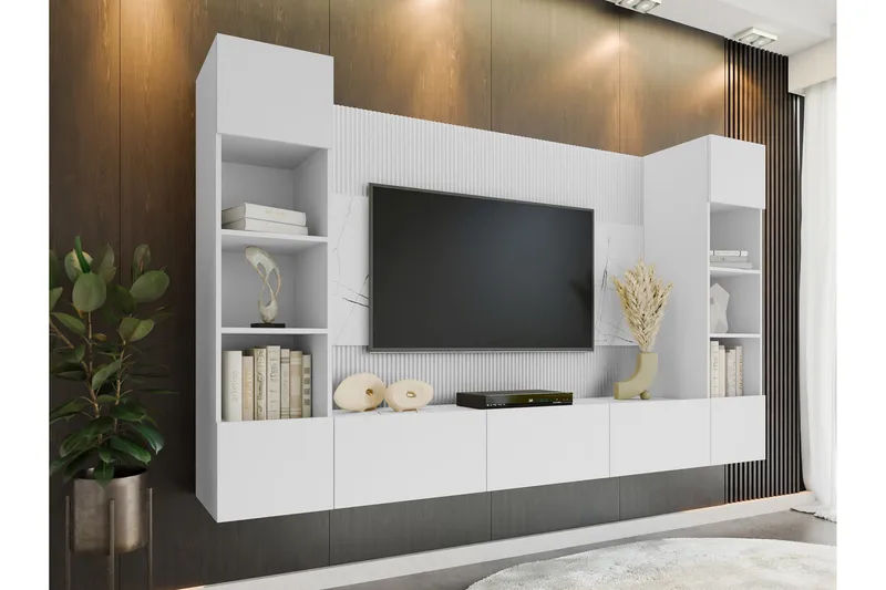 Bernice TV-skap 38x150 cm - Hvit - Møbler - Mediamøbel & tv møbel - TV-møbelsett