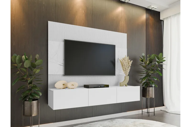 Bernice TV-skap 38x150 cm - Hvit - Møbler - Mediamøbel & tv møbel - TV-møbelsett