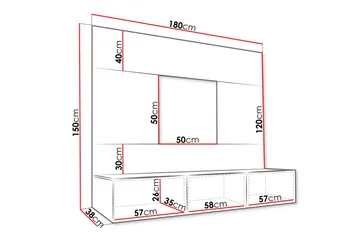 Bernice TV-skap 38x150 cm - Svart - Møbler - Mediamøbel & tv møbel - TV-møbelsett