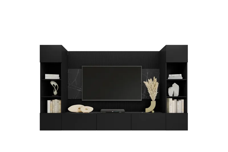 Bernice TV-skap 38x150 cm, Svart