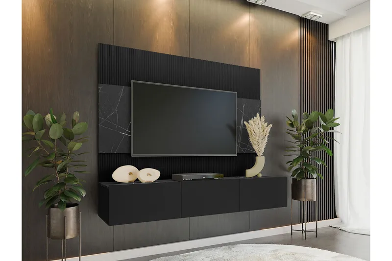 Bernice TV-skap 38x150 cm - Svart - Møbler - Mediamøbel & tv møbel - TV-møbelsett