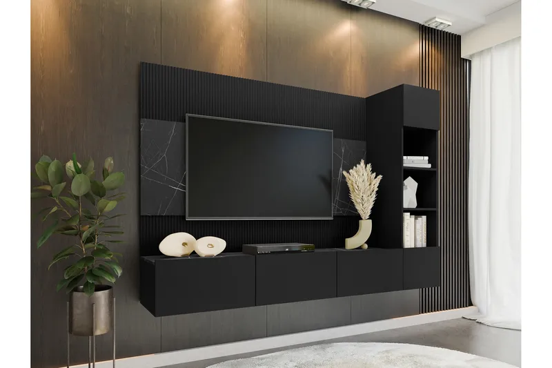 Bernice TV-skap 38x150 cm - Svart - Møbler - Mediamøbel & tv møbel - TV-møbelsett