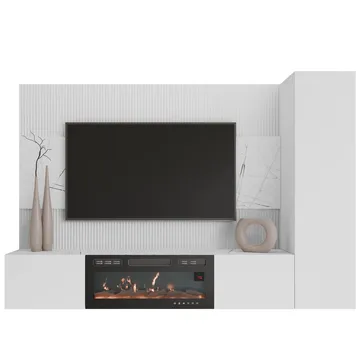 Bernice TV-veggskap 220 cm elektrisk peis med varmefunksjon og LED-belysning