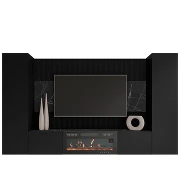 Bernice TV-veggskap 260 cm elektrisk peis med varmefunksjon og LED-belysning