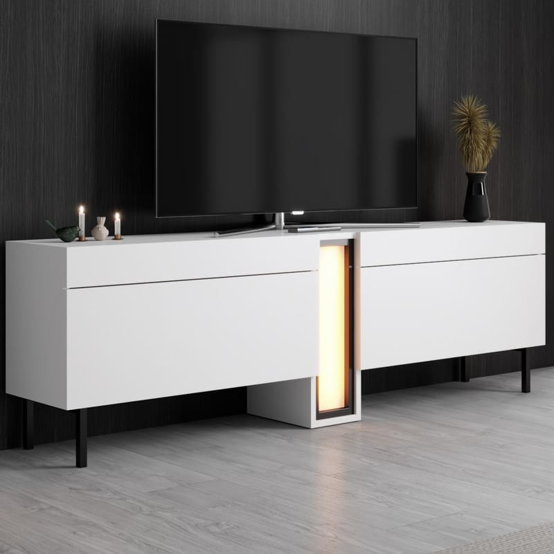 Berriaren TV-benk 180 cm - Hvit - Møbler - Mediamøbel & tv møbel - Mediestativ & veggfeste