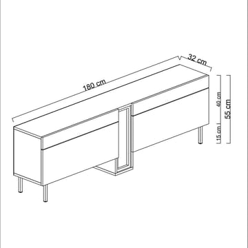 Berriaren TV-benk 180 cm - Hvit - Møbler - Mediamøbel & tv møbel - TV-benk & mediabenk