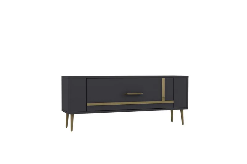 Beyra TV-benk 120 cm - Antrasitt/Gull - Møbler - Mediamøbel & tv møbel - TV-benk & mediabenk