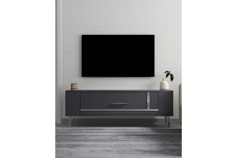 Beyra TV-benk 120 cm - Antrasitt/Sølv - Møbler - Mediamøbel & tv møbel - TV-benk & mediabenk