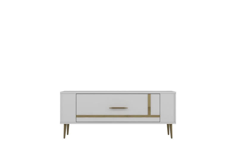 Beyra TV-benk 120 cm, Hvit/Gull