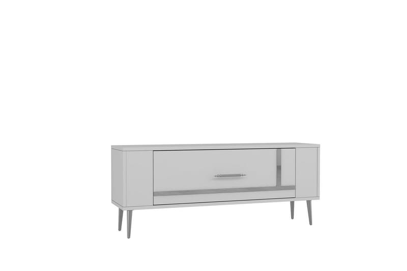 Beyra TV-benk 120 cm - Hvit/Sølv - Møbler - Mediamøbel & tv møbel - TV-benk & mediabenk