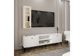 Bien Gulvstående TV-benk 150 cm med Oppbevaring i Malt Tre - Hvit - Møbler - Mediamøbel & tv møbel - TV-benk & mediabenk