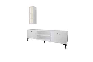 Bien Gulvstående TV-benk 150 cm med Oppbevaring i Malt Tre - Hvit - Møbler - Mediamøbel & tv møbel - TV-benk & mediabenk