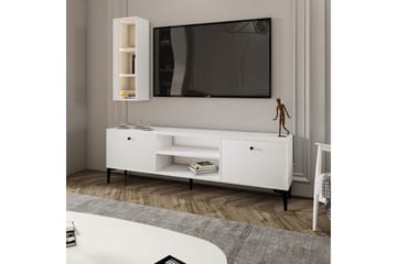 Bien Gulvstående TV-benk 150 cm med Oppbevaring i Malt Tre - Hvit - Møbler - Mediamøbel & tv møbel - TV-benk & mediabenk