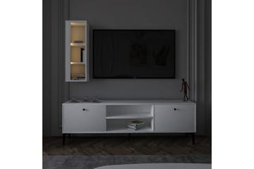 Bien Gulvstående TV-benk 150 cm med Oppbevaring i Malt Tre - Hvit - Møbler - Mediamøbel & tv møbel - TV-benk & mediabenk