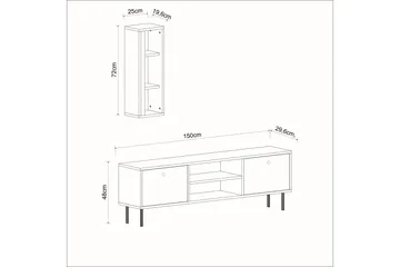 Bien TV-benk 150 cm - Hvit - Møbler - Mediamøbel & tv møbel - TV-benk & mediabenk