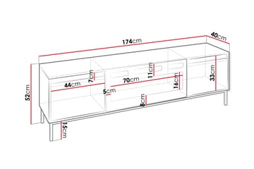 Bjurholm TV-benk 174 cm - Hvit - Møbler - Mediamøbel & tv møbel - TV-benk & mediabenk
