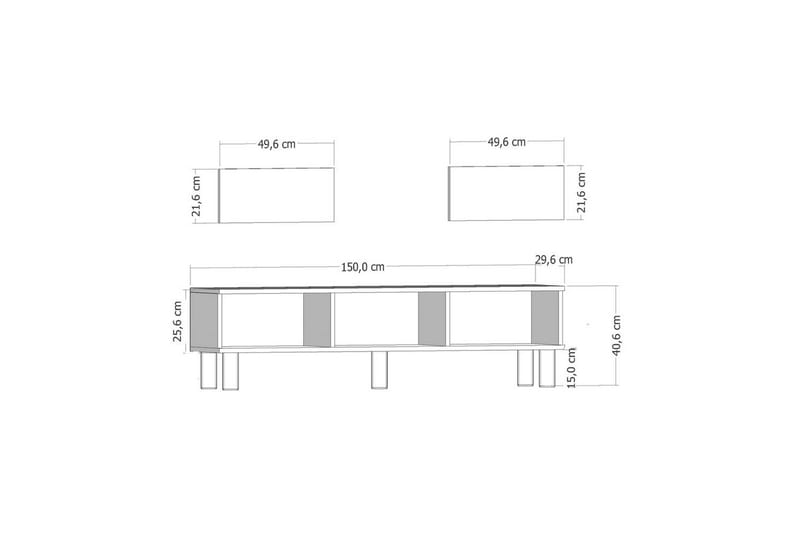 Bohem TV-benk 150x30 cm - Antrasitt - Møbler - Mediamøbel & tv møbel - Mediestativ & veggfeste