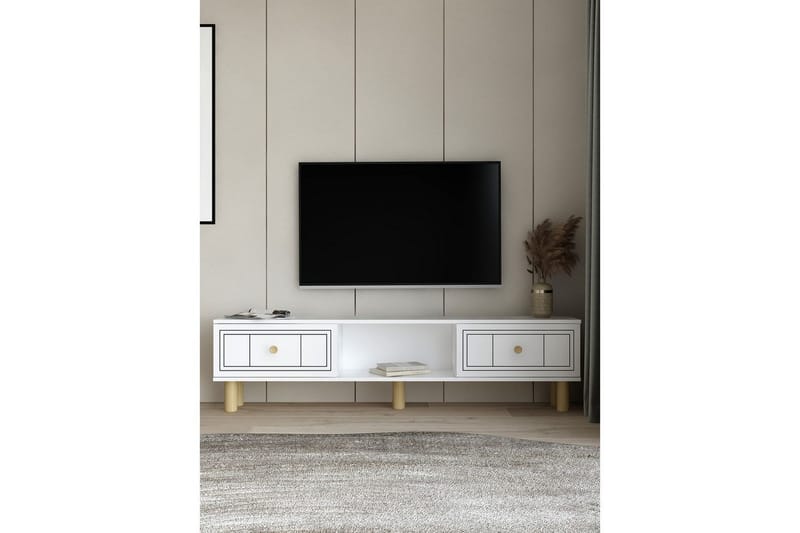 Bohem TV-benk 150x30 cm - Hvit - Møbler - Mediamøbel & tv møbel - Mediestativ & veggfeste