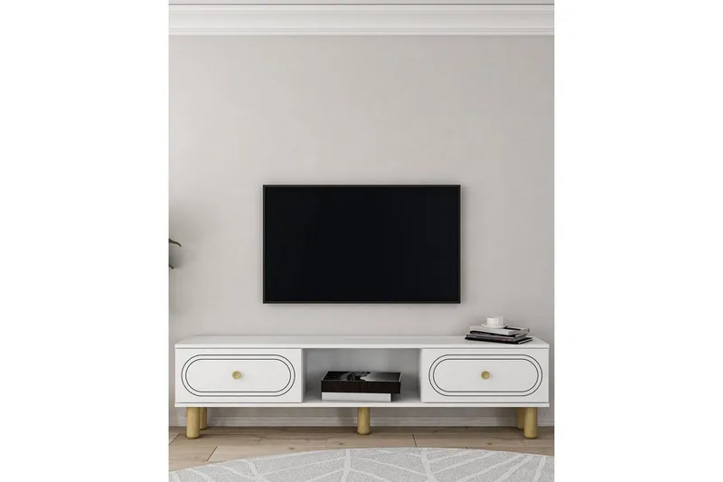 Bohem TV-benk 150x83 cm - Hvit - Møbler - Mediamøbel & tv møbel - Mediestativ & veggfeste