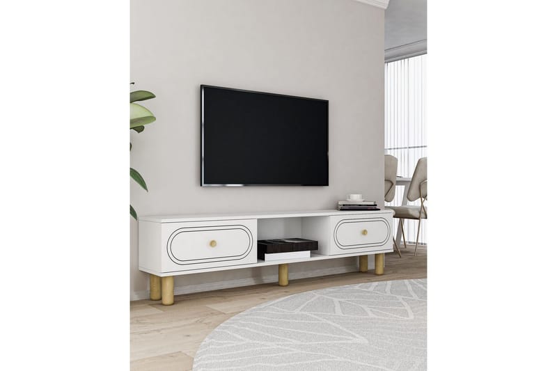 Bohem TV-benk 150x83 cm - Hvit - Møbler - Mediamøbel & tv møbel - Mediestativ & veggfeste