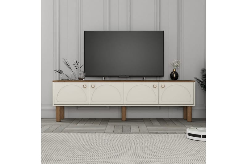 Bohemsk TV-benk 180 cm - Cremehvit/Multifarget - Møbler - Mediamøbel & tv møbel - TV-benk & mediabenk