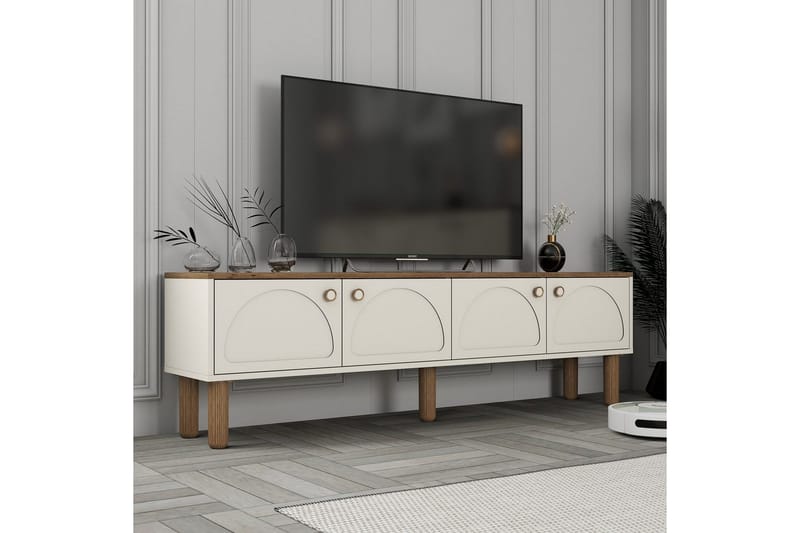 Bohemsk TV-benk 180 cm - Cremehvit/Multifarget - Møbler - Mediamøbel & tv møbel - TV-benk & mediabenk