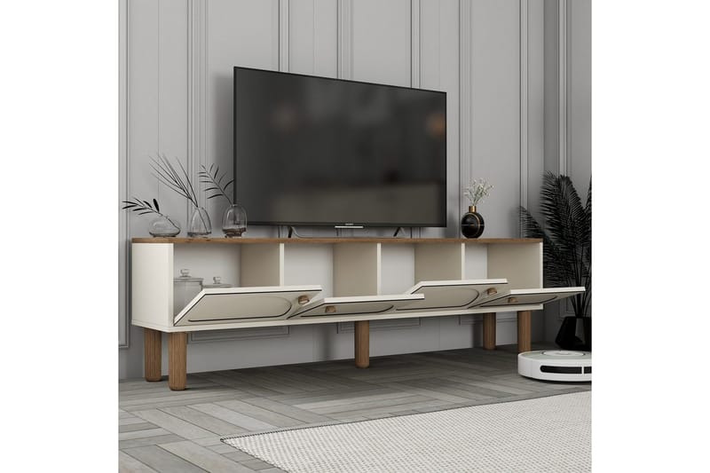 Bohemsk TV-benk 180 cm - Cremehvit/Multifarget - Møbler - Mediamøbel & tv møbel - TV-benk & mediabenk
