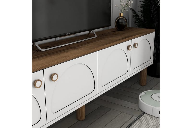Bohemsk TV-benk 180 cm - Hvit - Møbler - Mediamøbel & tv møbel - TV-benk & mediabenk
