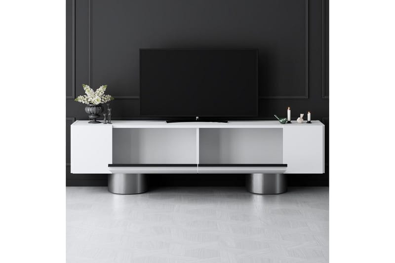 Bohemsk TV-benk 180 cm - Hvit/Sølv - Møbler - Mediamøbel & tv møbel - TV-benk & mediabenk