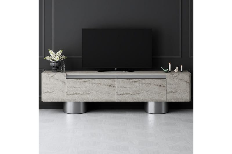 Bohemsk TV-benk 180 cm - Natur/Sølv - Møbler - Mediamøbel & tv møbel - TV-benk & mediabenk