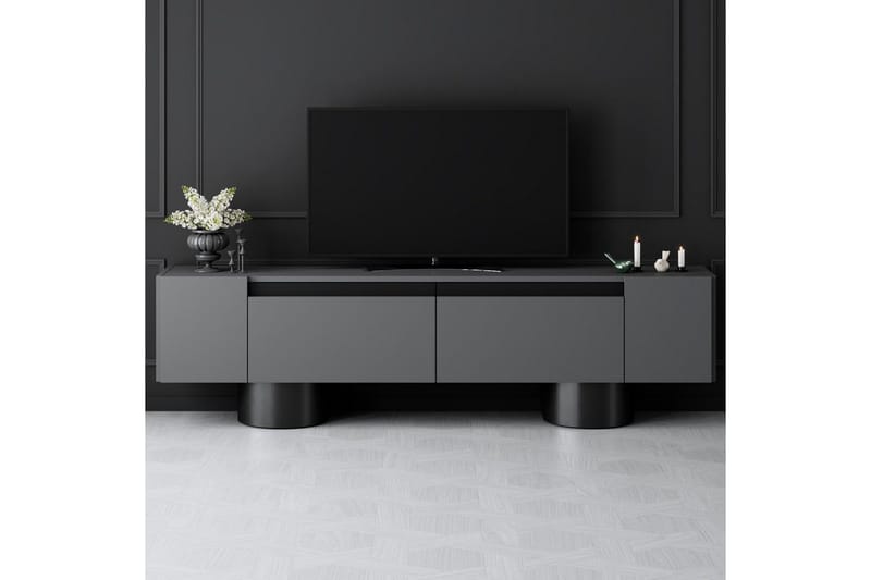 Bohemsk TV-benk 180 cm - Svart/Antrasitt - Møbler - Mediamøbel & tv møbel - TV-benk & mediabenk