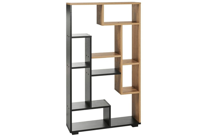 Bokhylle Alma Lyst tre, svart, Lyst tre, svart