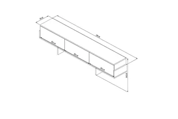 Brin TV-benk 180 cm - Natur/Hvit - Møbler - Mediamøbel & tv møbel - TV-benk & mediabenk