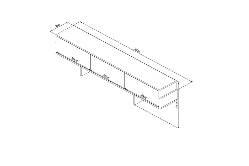 Brin TV-benk 180 cm - Natur/Hvit - Møbler - Mediamøbel & tv møbel - TV-benk & mediabenk