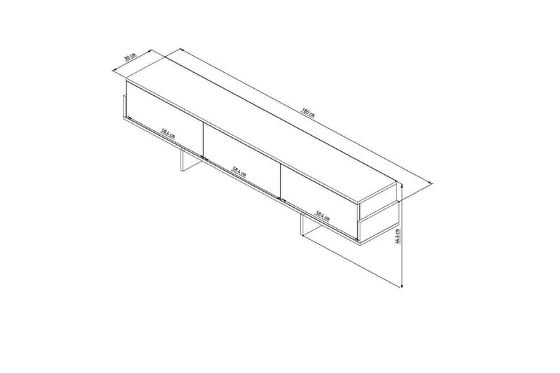 Brin TV-benk 180 cm - Natur/Hvit - Møbler - Mediamøbel & tv møbel - TV-benk & mediabenk