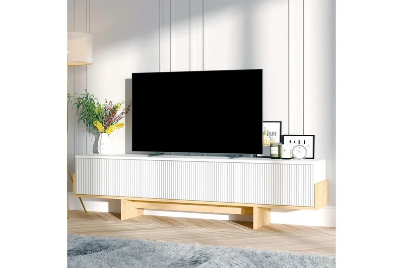 Brin TV-benk 180 cm - Natur/Hvit - Møbler - Mediamøbel & tv møbel - TV-benk & mediabenk