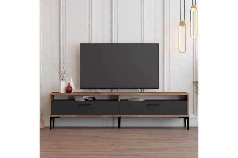 Brutorp TV-benk 180 cm - Valnøtt/Antrasitt - Møbler - Mediamøbel & tv møbel - TV-benk & mediabenk