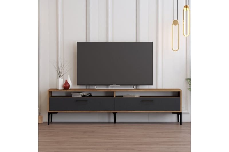 Brutorp TV-benk 180 cm - Valnøtt/Antrasitt - Møbler - Mediamøbel & tv møbel - TV-benk & mediabenk