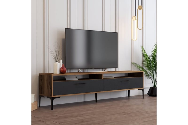 Brutorp TV-benk 180 cm - Valnøtt/Antrasitt - Møbler - Mediamøbel & tv møbel - TV-benk & mediabenk