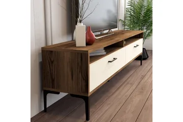Brutorp TV-benk 180 cm - Valnøtt/Krem - Møbler - Mediamøbel & tv møbel - TV-benk & mediabenk