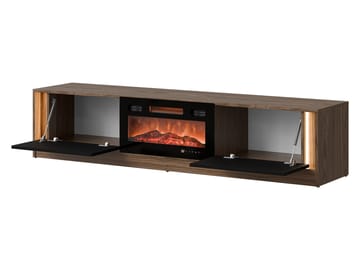 Brylin TV-benk 180 cm med peis med varmefunksjon - Beige|svart - Møbler - Mediamøbel & tv møbel - TV-benk & mediabenk