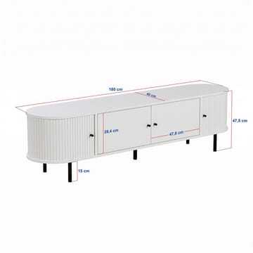 Bryric TV-benk 180 cm - Sapphire Oak/Svart - Møbler - Mediamøbel & tv møbel - TV-benk & mediabenk
