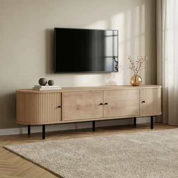 Bryric TV-benk 180 cm - Sapphire Oak/Svart - Møbler - Mediamøbel & tv møbel - TV-benk & mediabenk