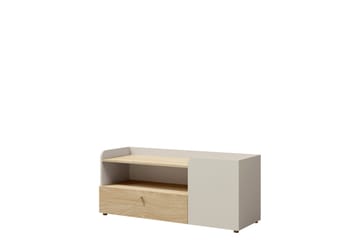 Buhan TV-benk 120 cm med Oppbevaring i Mørkt Tre - Beige - Møbler - Mediamøbel & tv møbel - TV-benk & mediabenk
