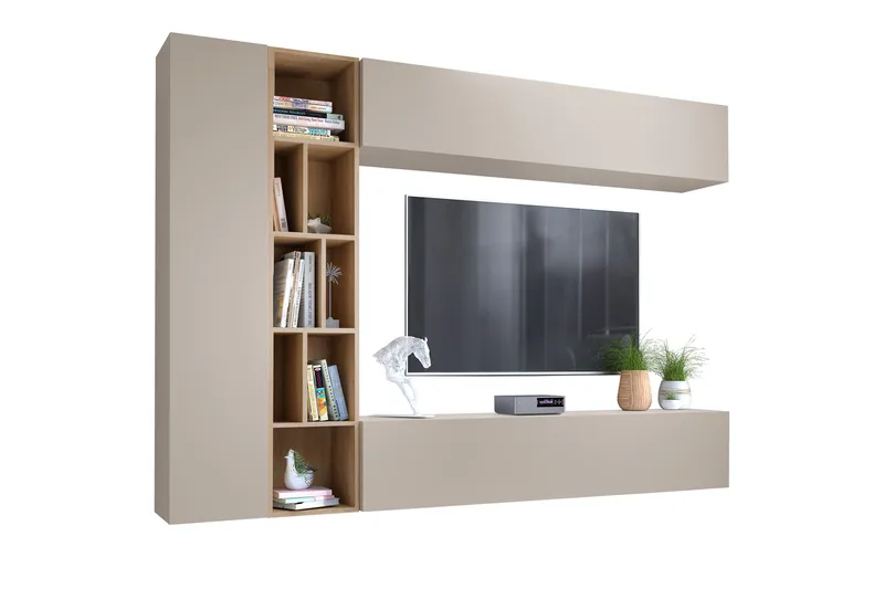 Bulet TV-møbelsett 224x33 cm, Beige