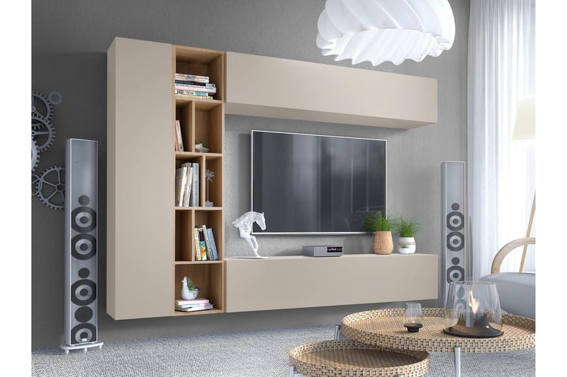 Bulet TV-møbelsett 224x33 cm - Beige - Møbler - Mediamøbel & tv møbel - TV-møbelsett