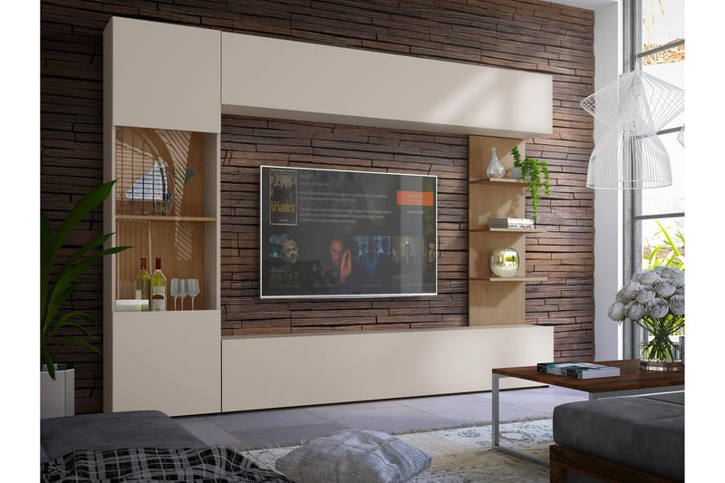 Bunda TV-møbelsett 250x30 cm - Beige - Møbler - Mediamøbel & tv møbel - TV-møbelsett