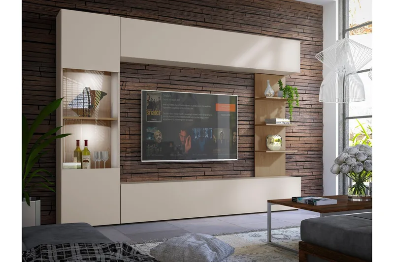 Bunda TV-møbelsett 250x30 cm - Beige - Møbler - Mediamøbel & tv møbel - TV-møbelsett