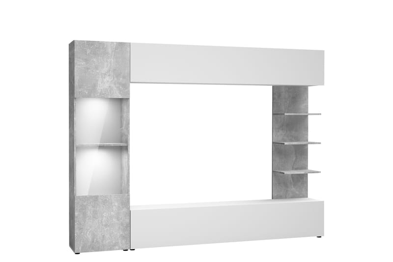Bunda TV-møbelsett 250x30 cm - Grå / Hvit - Møbler - Mediamøbel & tv møbel - TV-møbelsett